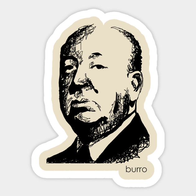 Alfred Hitchcock Sticker by burrotees